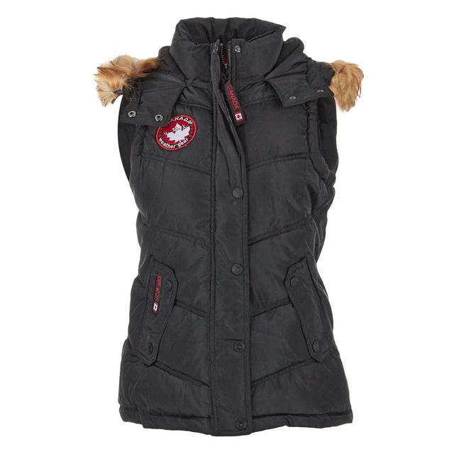 Canada Weather Gear Women's Puffer Vest with Faux Fur Trim Hood Product Image