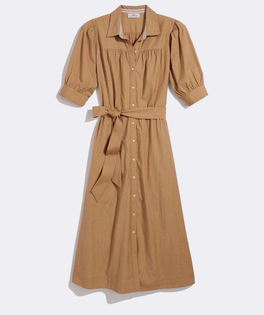 Puff Sleeve Midi Shirtdress Product Image