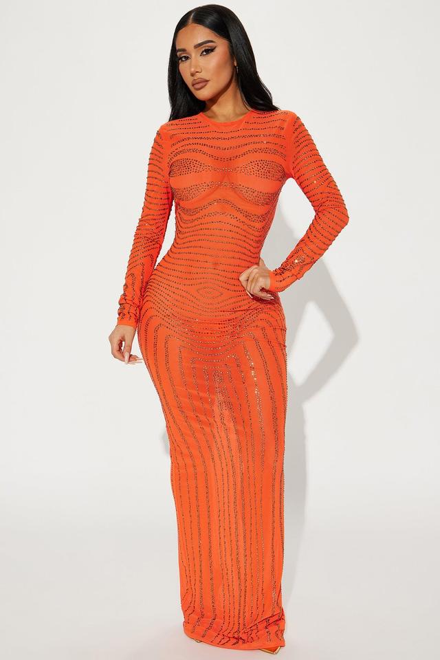 Miracle Embellished Maxi Dress - Orange Product Image