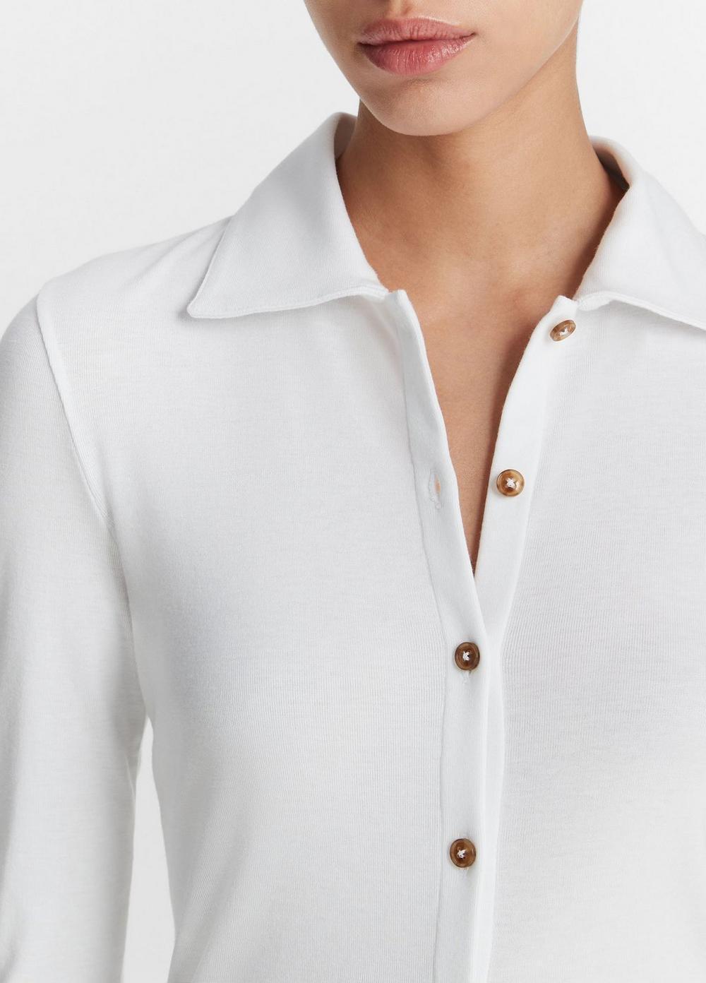 Long-Sleeve Collared Button-Up Shirt Product Image