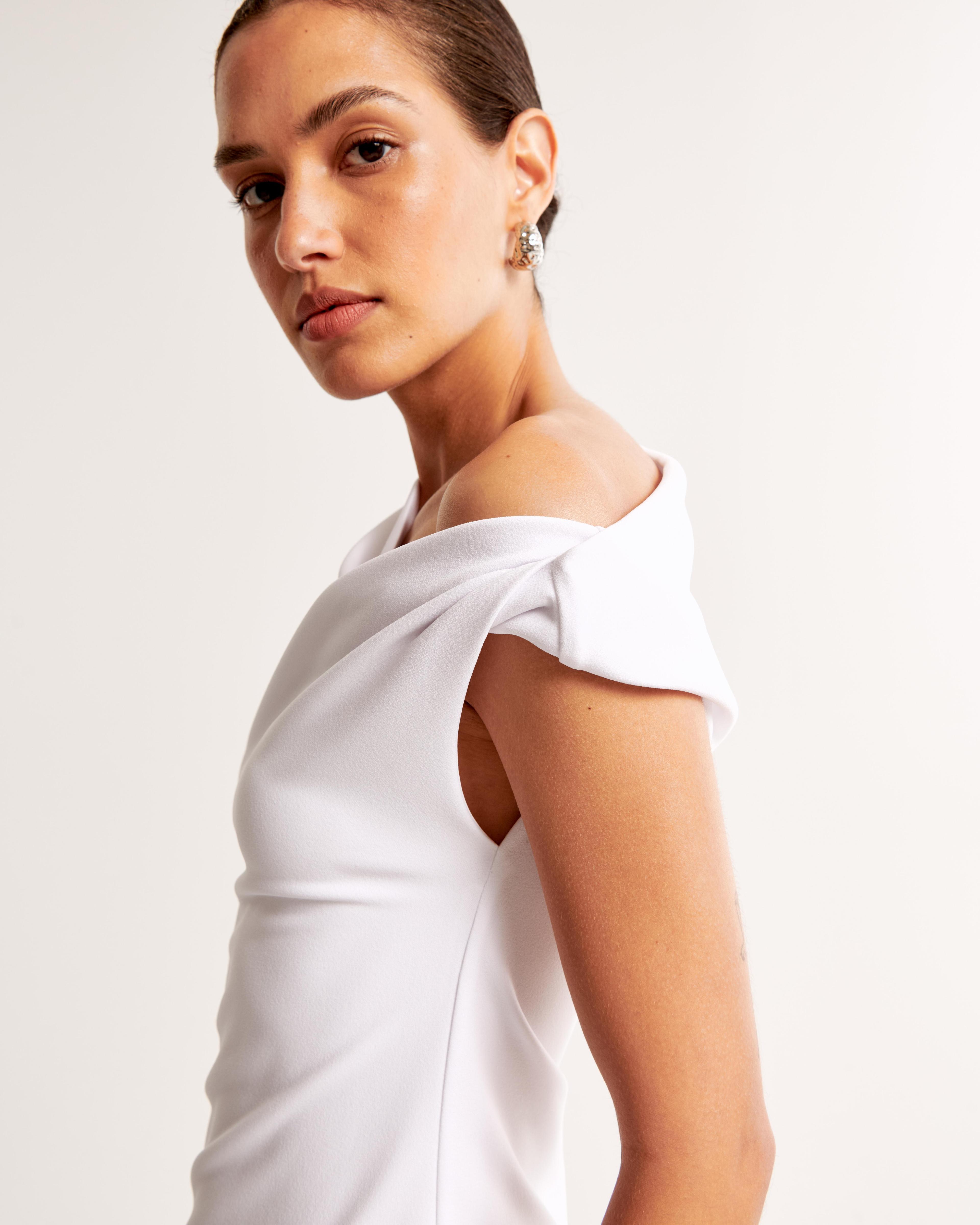 Asymmetrical Jersey Crepe Draped Top Product Image