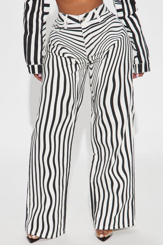 Mesmerize Me Wide Leg Jeans - White/Black Product Image