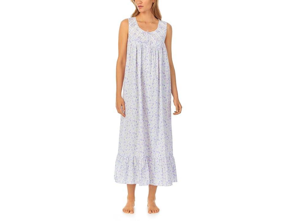 Eileen West Cotton Lawn Sleeveless Ballet Gown (Winter Ditsy) Women's Pajama Product Image