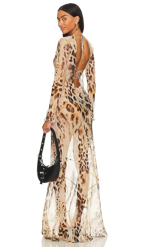 retrofete Vienna Dress in Vintage Cheetah - Beige. Size S (also in L, M, XS). Product Image