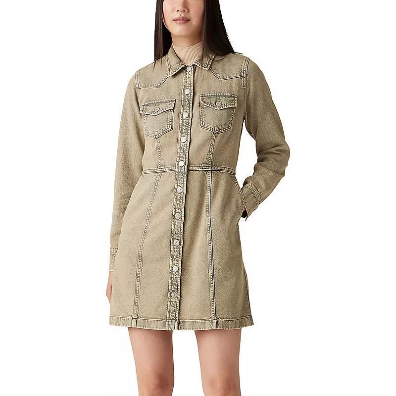 Womens Levis Flynn Western Mini Dress Coastal Green Product Image