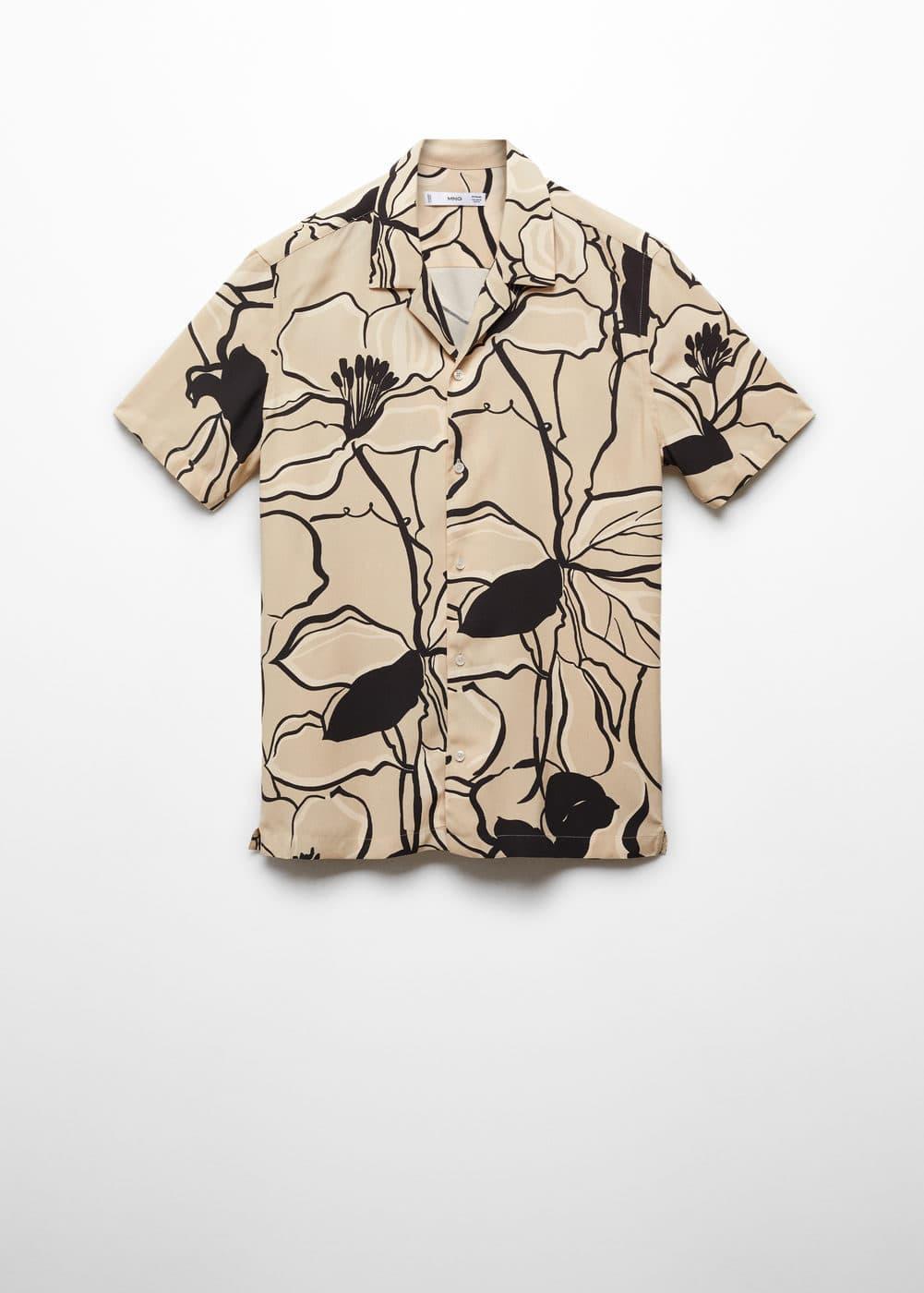 MANGO MAN - Regular-fit flowy printed shirt off whiteMen Product Image