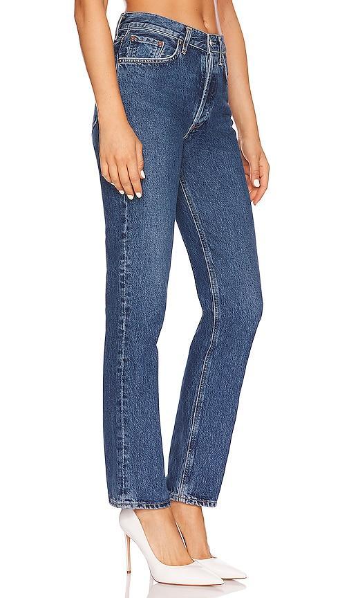 AGOLDE Lana Mid Rise Straight in Denim-Medium. Size 23, 24, 27, 28, 29, 30, 31, 32, 33. Product Image