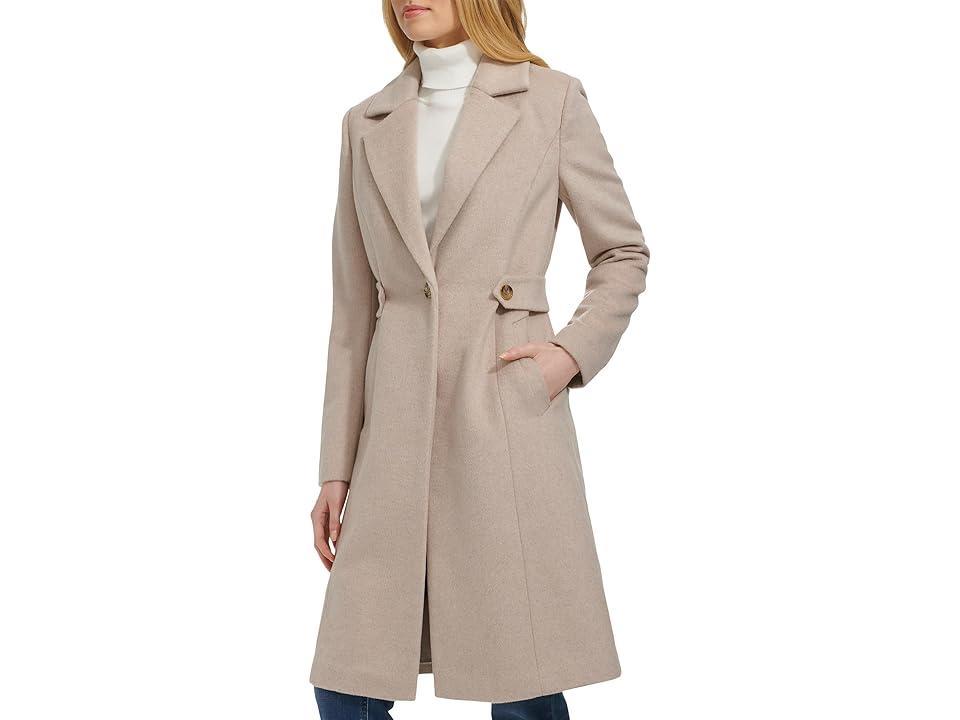 Cole Haan Notch Lapel Slick Wool Coat Women's Coat Product Image