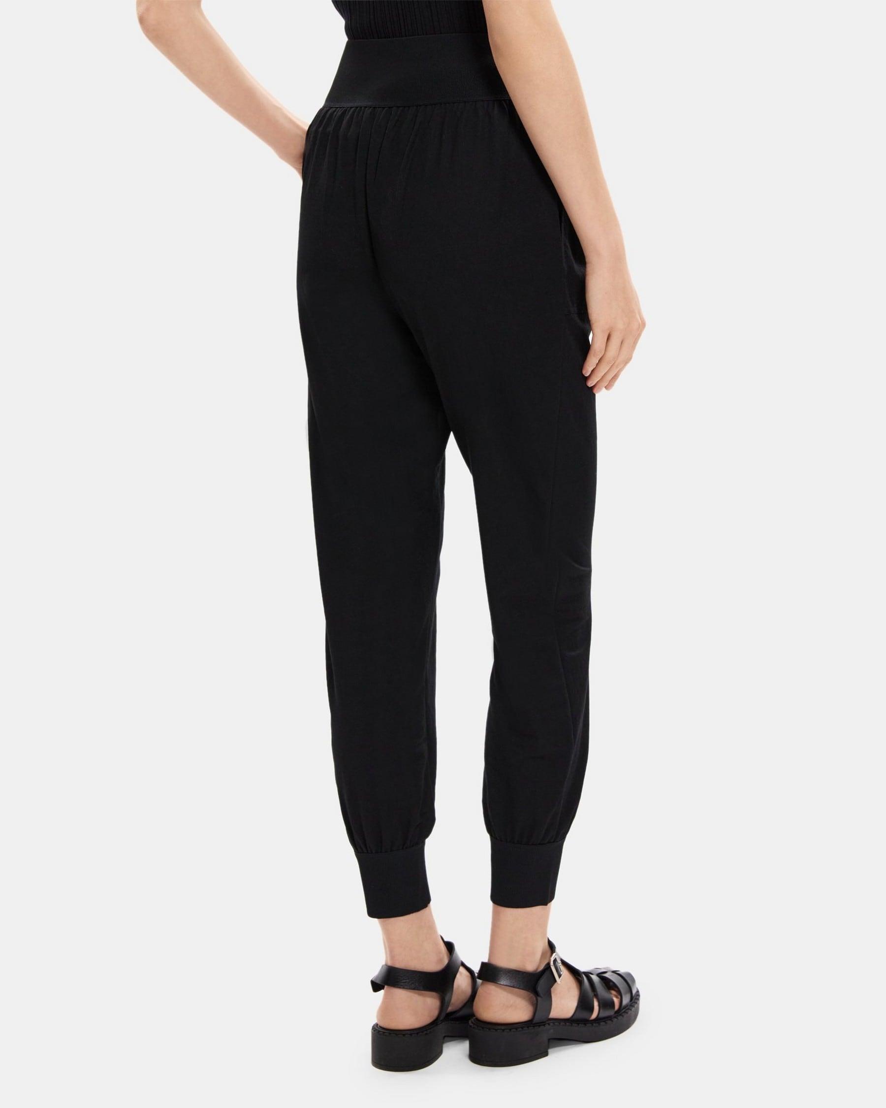 Cropped Jogger Pant in Viscose-Blend Piqué Product Image