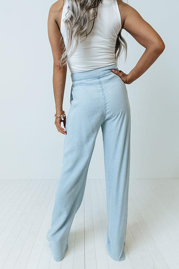 The Elain High Waist Chambray Pants Product Image