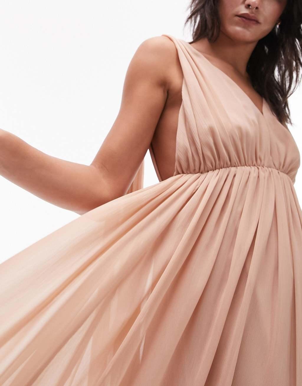 Topshop goddess gown occasion maxi dress in blush Product Image