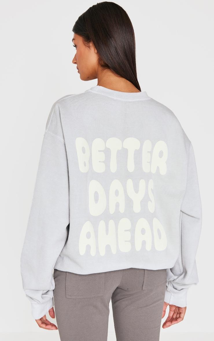 Stone Better Days Ahead Back Printed Washed Sweatshirt product image