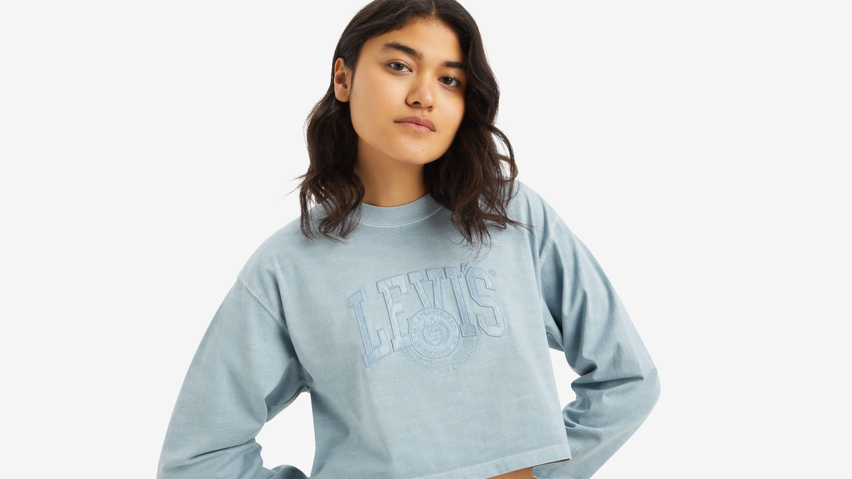 Cropped Long Sleeve Football T-Shirt Product Image