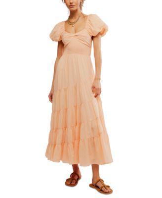 Women's Sundrenched Puff-Sleeve Tiered Dress Product Image