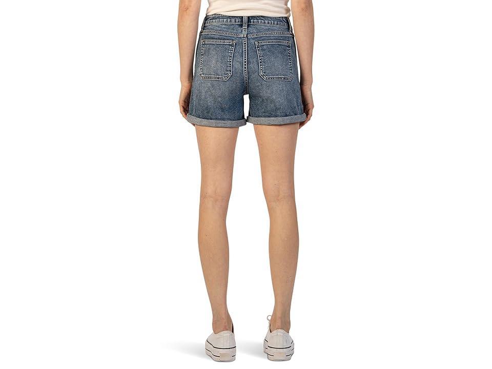 KUT from the Kloth Jane High-Rise Shorts Roll-Up W/ Pork Chop Pockets (Courtly) Women's Jumpsuit & Rompers One Piece Product Image