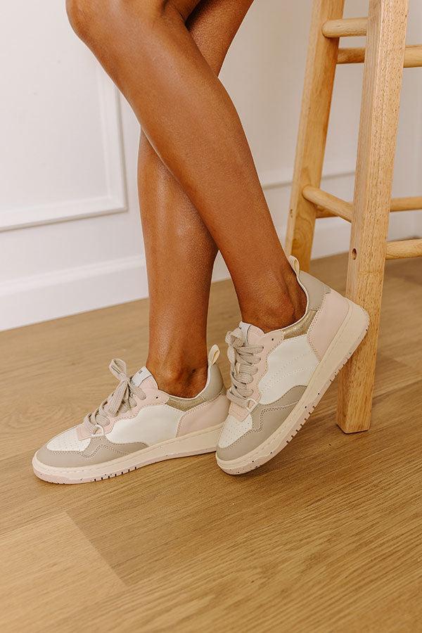 The Sadie Faux Leather Sneaker in Light Pink product image