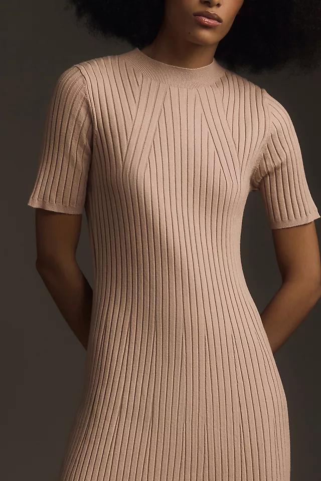 Varley Maeve Short-Sleeve Ribbed Knit Midi Dress Product Image