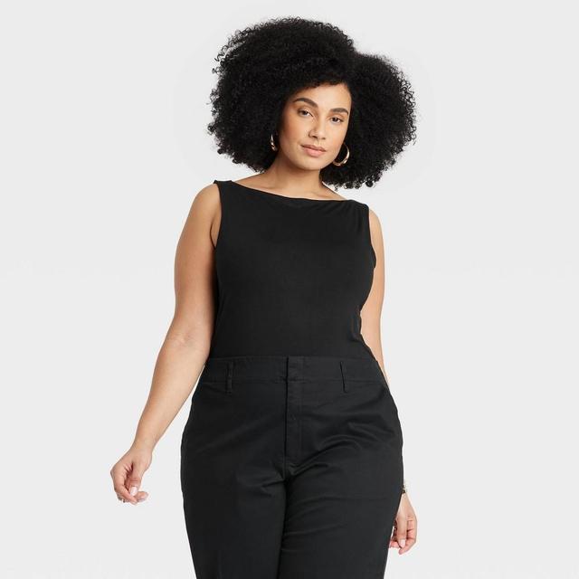 Womens Slim Fit Bodysuit - A New Day Black XXL Product Image