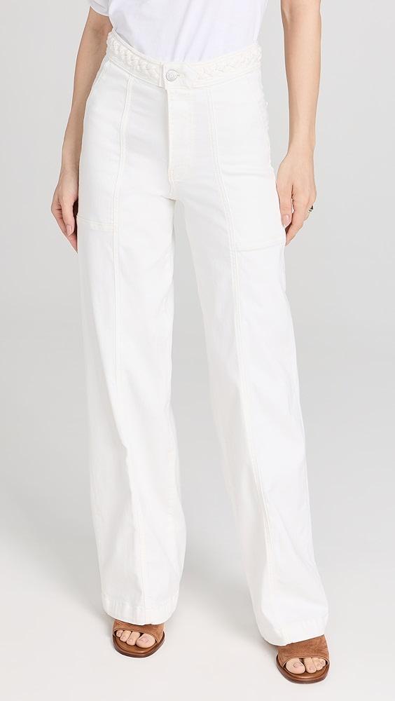 FRAME Braided Waistband Wide Leg Jeans | Shopbop Product Image