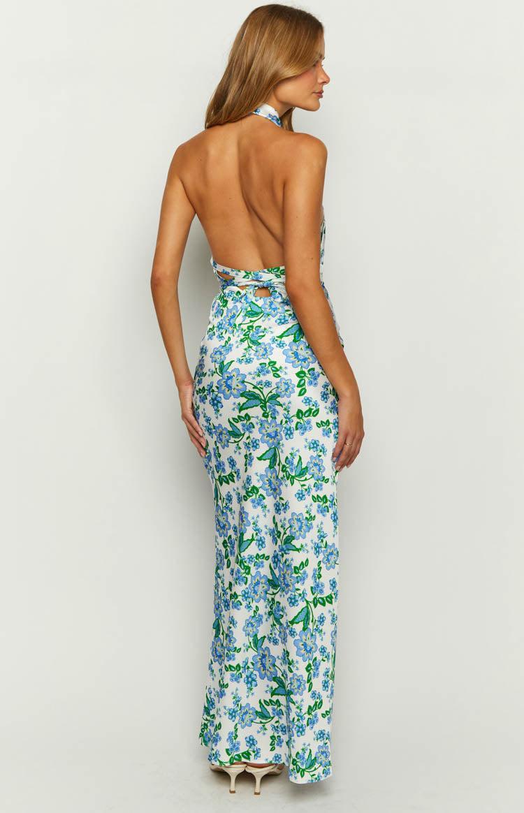 Marcella Blue Floral Formal Maxi Dress Product Image