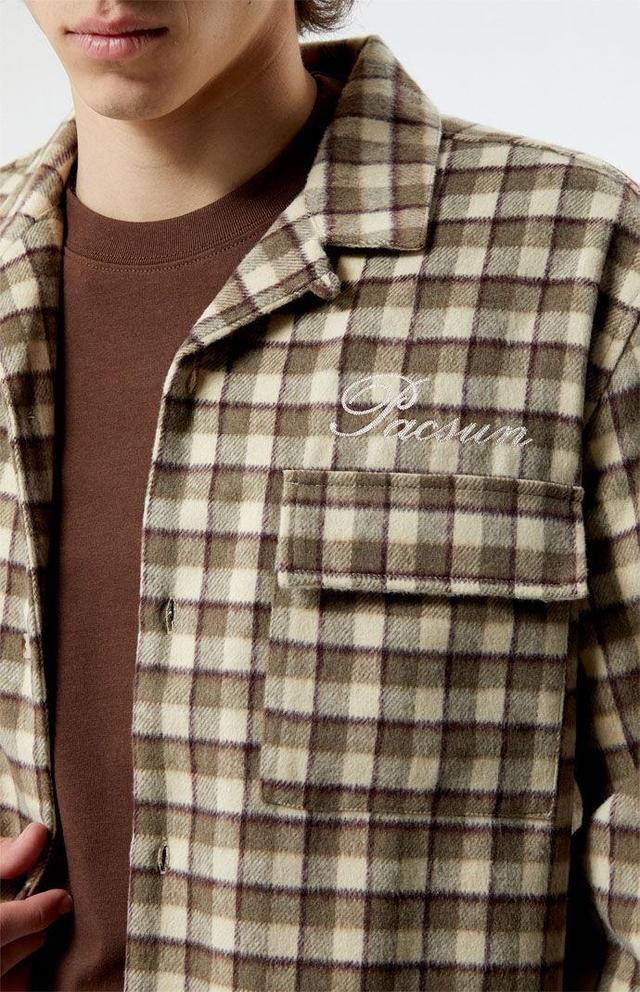 Men's Cropped Plaid Flannel Shacket Product Image