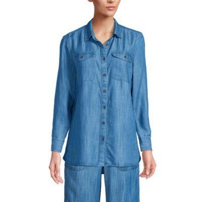 Women's Indigo TENCEL Fiber Shirt Product Image