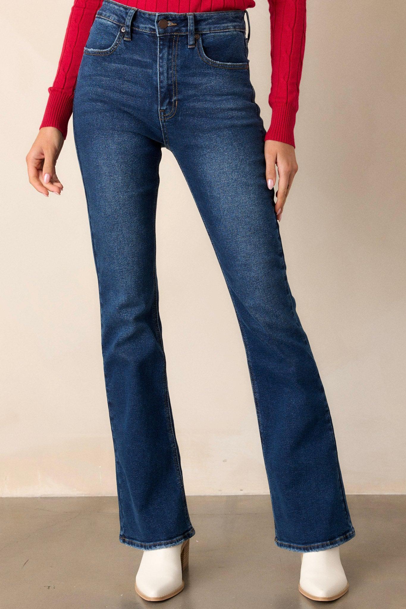 Forever Daydreaming Dark Wash Flare Jeans Product Image