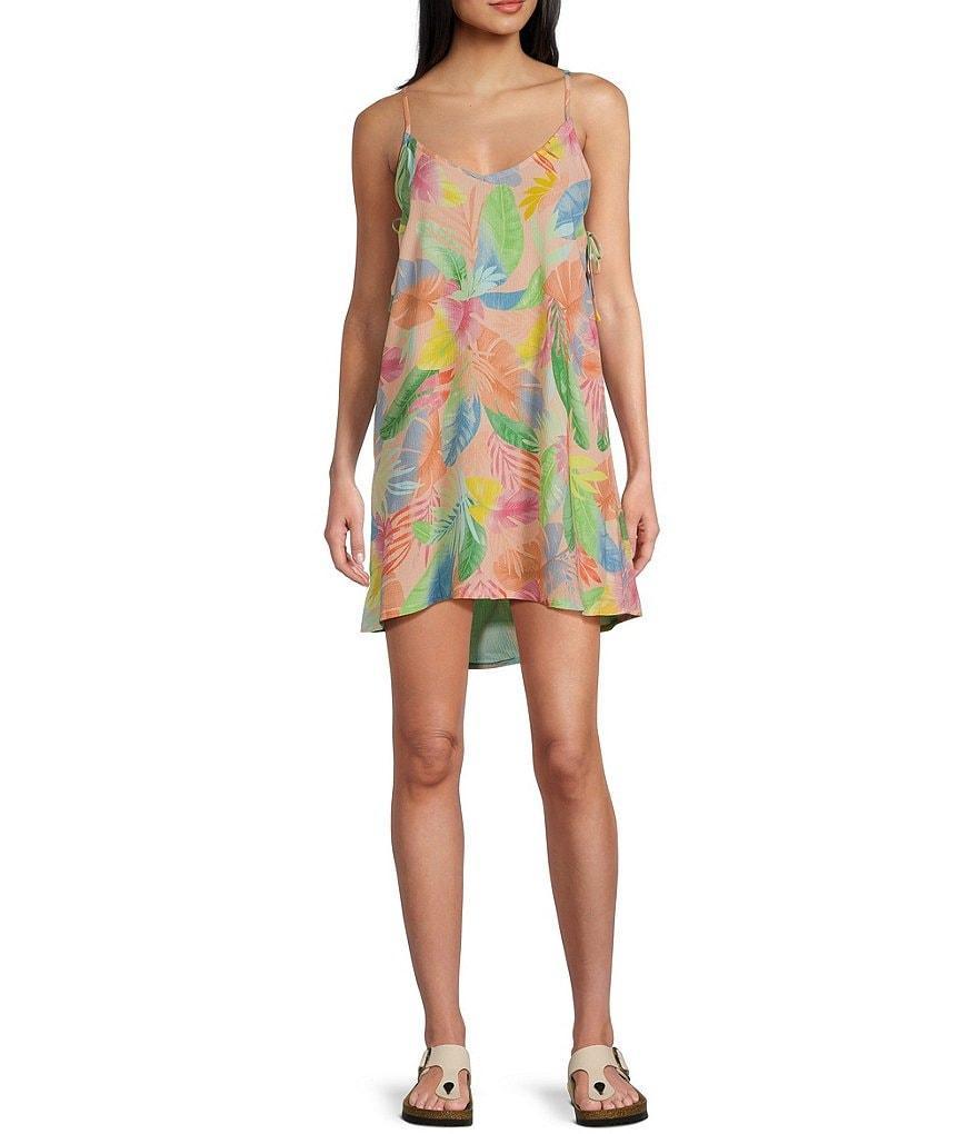 Hurley Paradise Printed Lace-Up Side Mini Dress Product Image