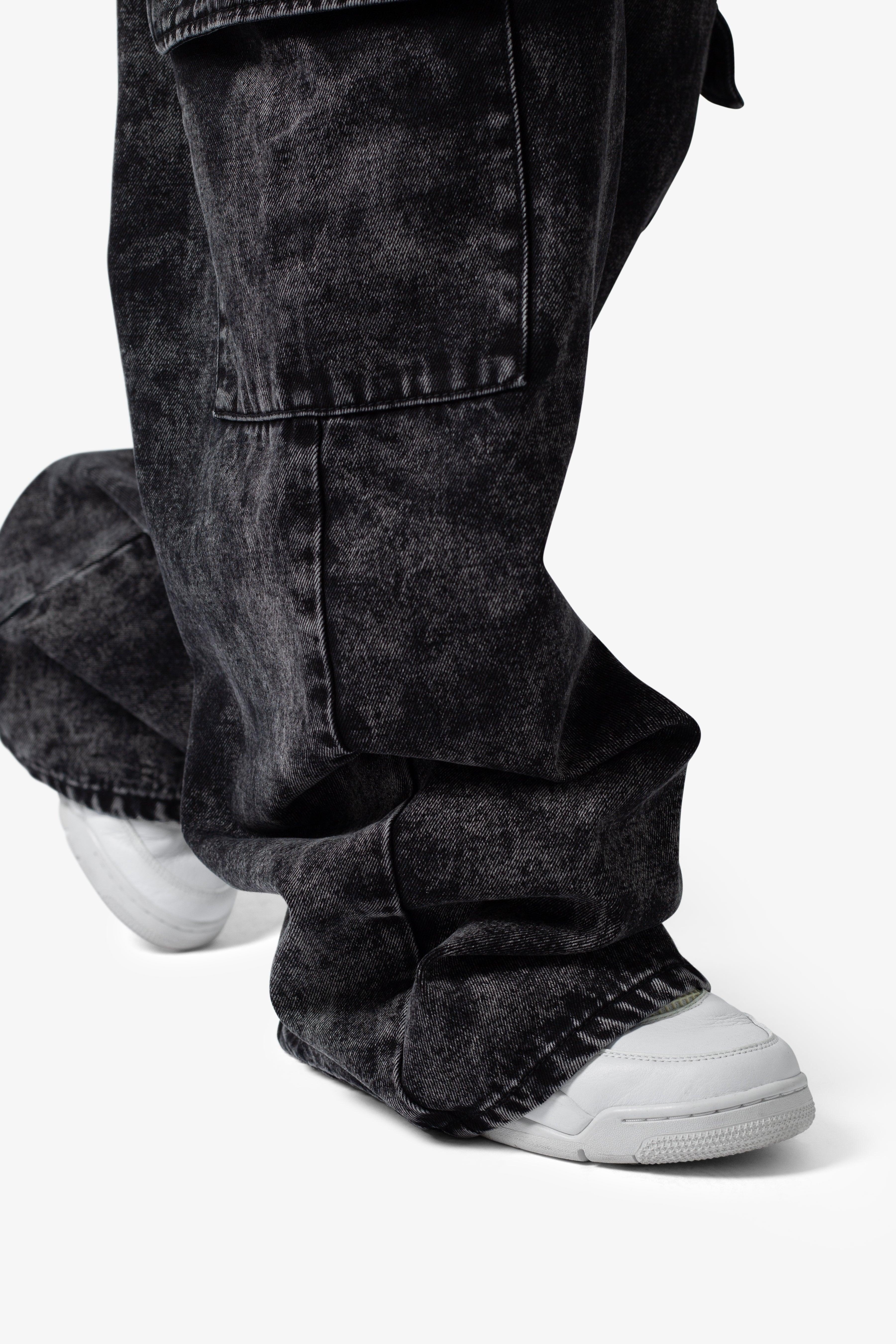 Void Baggy Cargo Denim - Washed Black Product Image