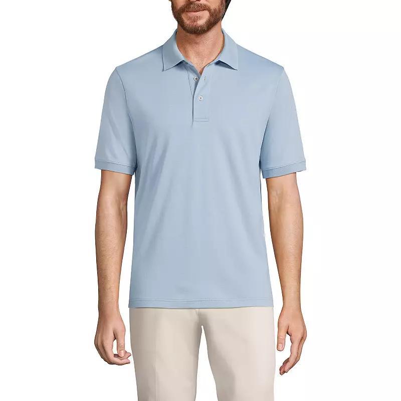 Big & Tall Lands End Super Soft Supima Polo, Mens White Product Image