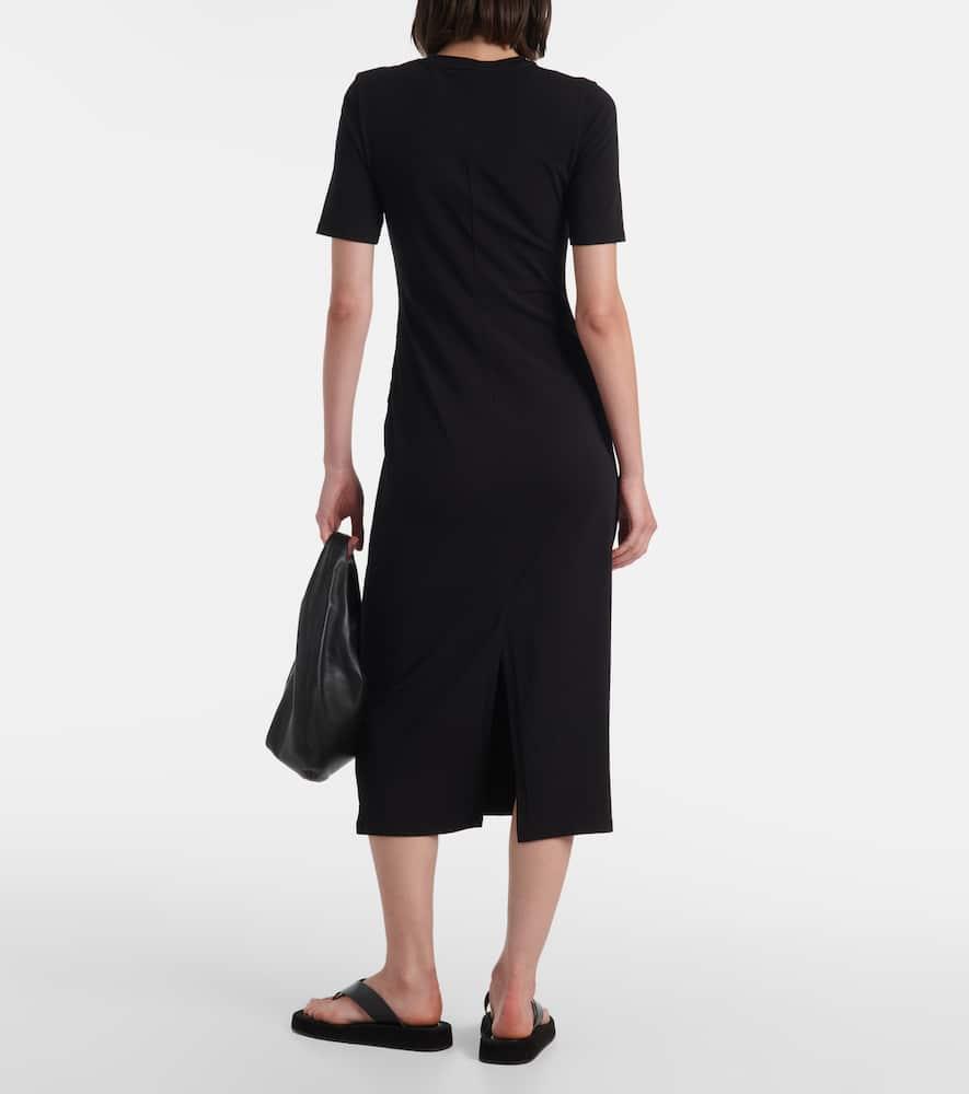 VINCE Short Sleeve Midi Dress In Black Product Image