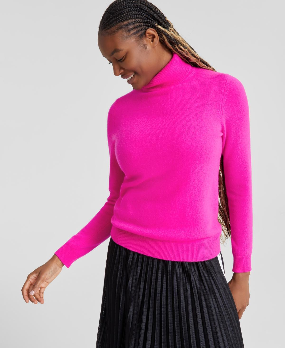 Charter Club 100% Cashmere Womens Turtleneck Sweater, Regular & Petites, Created for Macys Product Image