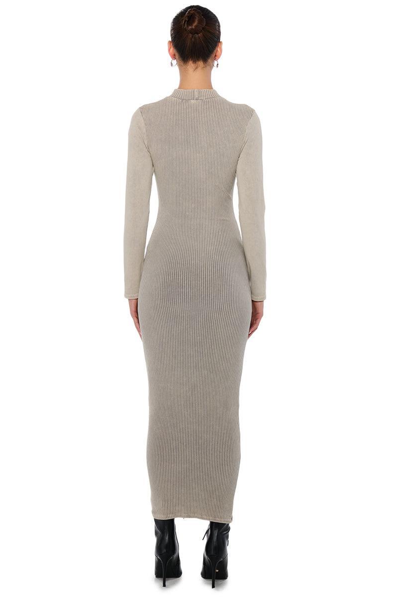 CLAIRA MINERAL WASH CONTOUR MIDI DRESS Product Image