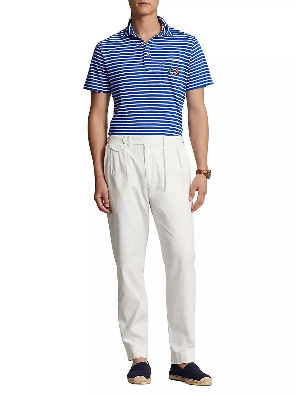 Striped Cotton Polo Shirt Product Image