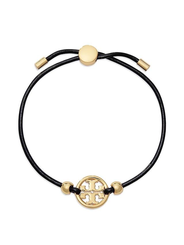 Womens Miller 18K-Gold-Plated & Leather Bracelet Product Image