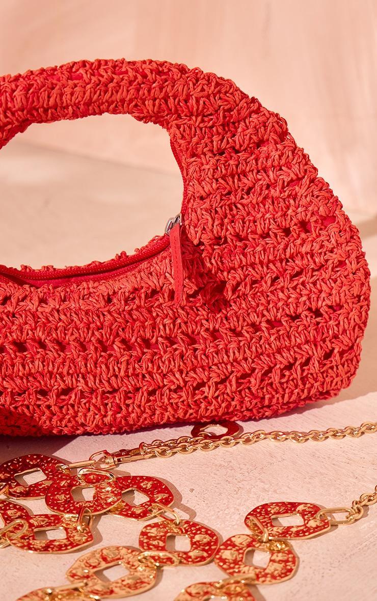 Red Mini Raffia Hand Bag Product Image