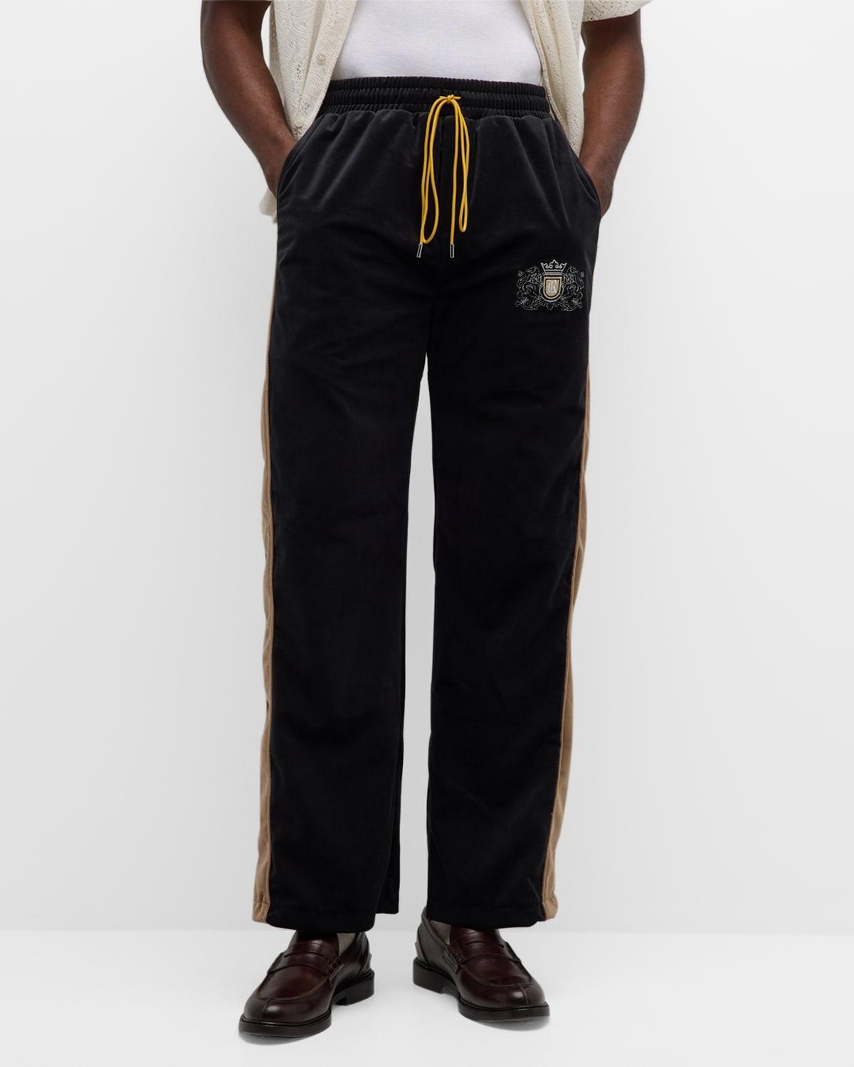 Mens Velvet Crest Side-Stripe Track Pants Product Image