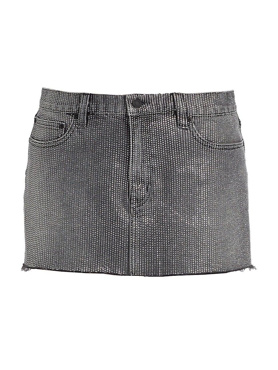 Womens Hotfix Denim Miniskirt product image