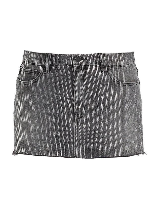 Womens Hotfix Denim Miniskirt Product Image