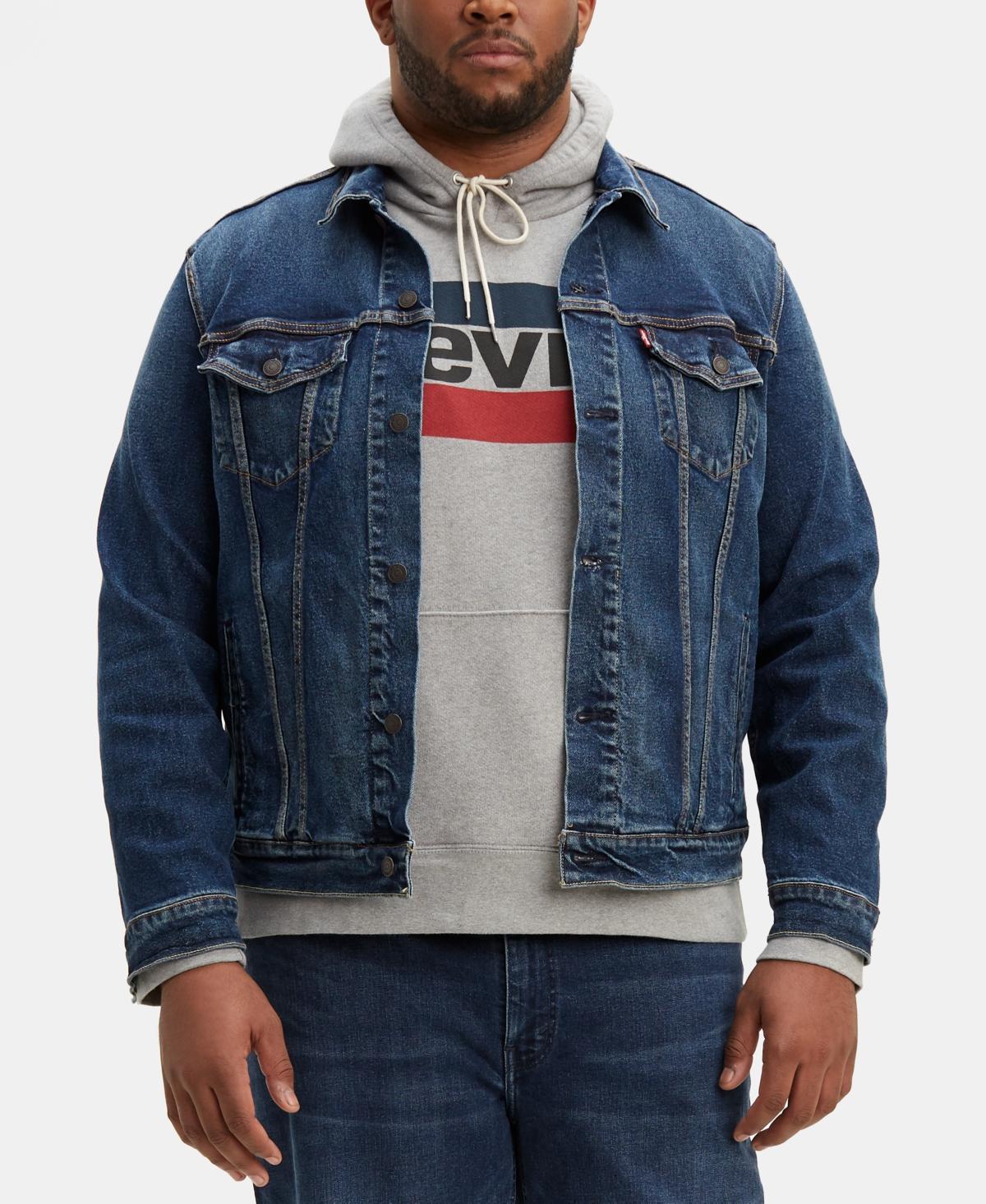 Big & Tall Levis Denim Trucker Jacket, Mens Last Black Product Image