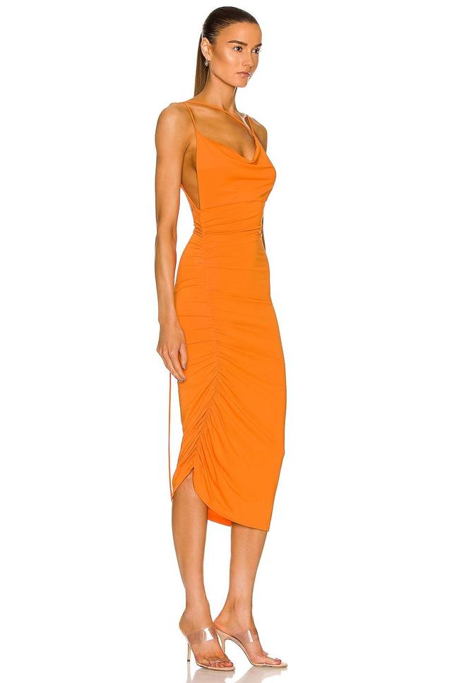 The Andamane Irina Draped Midi Dress Orange. (also in ). Product Image