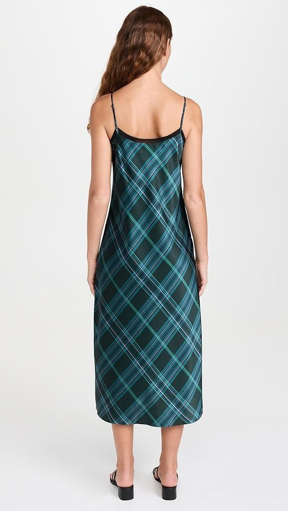 Vince Plaid Lace Trim Slip Dress | Shopbop Product Image