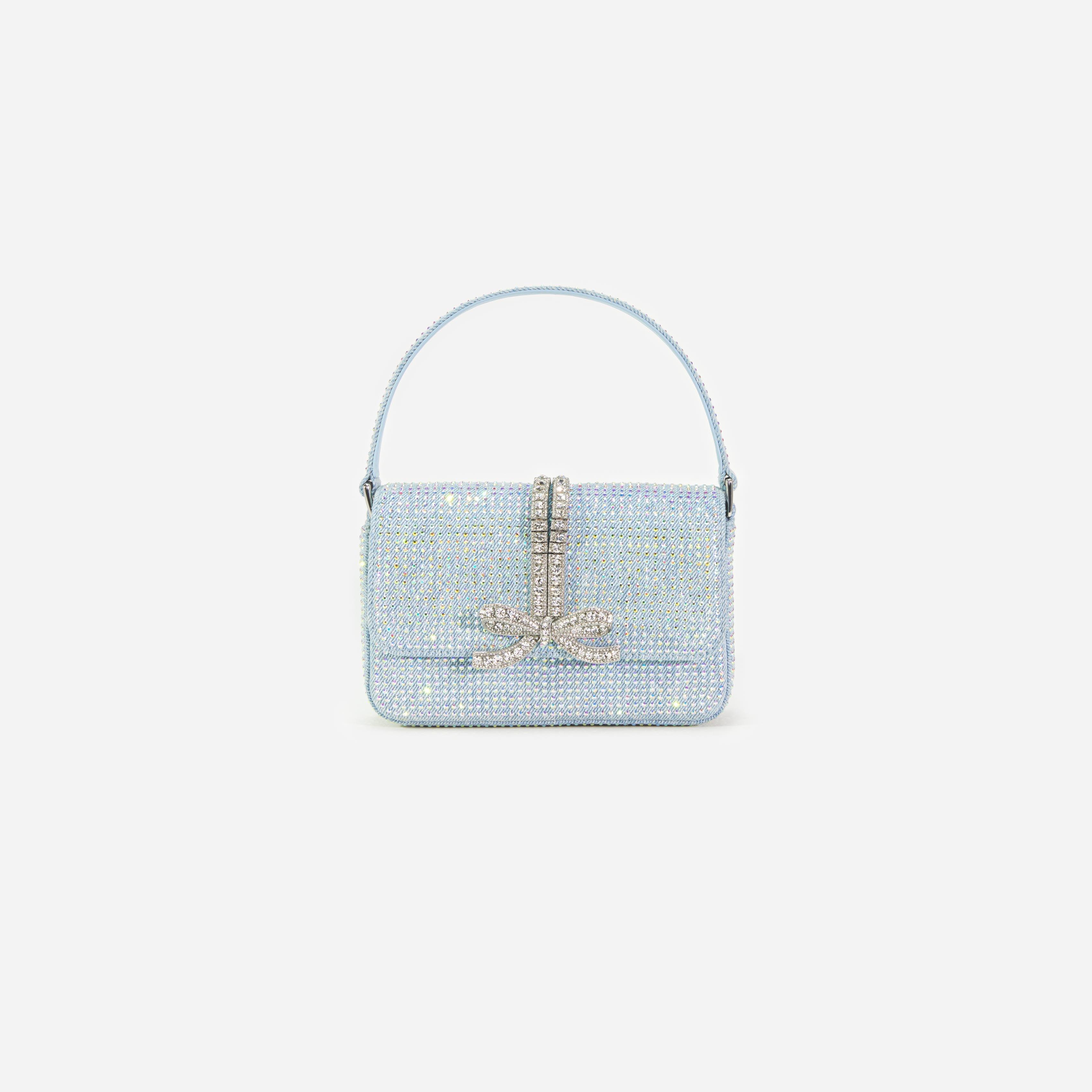 Blue Rhinestone Denim Micro Bag Product Image