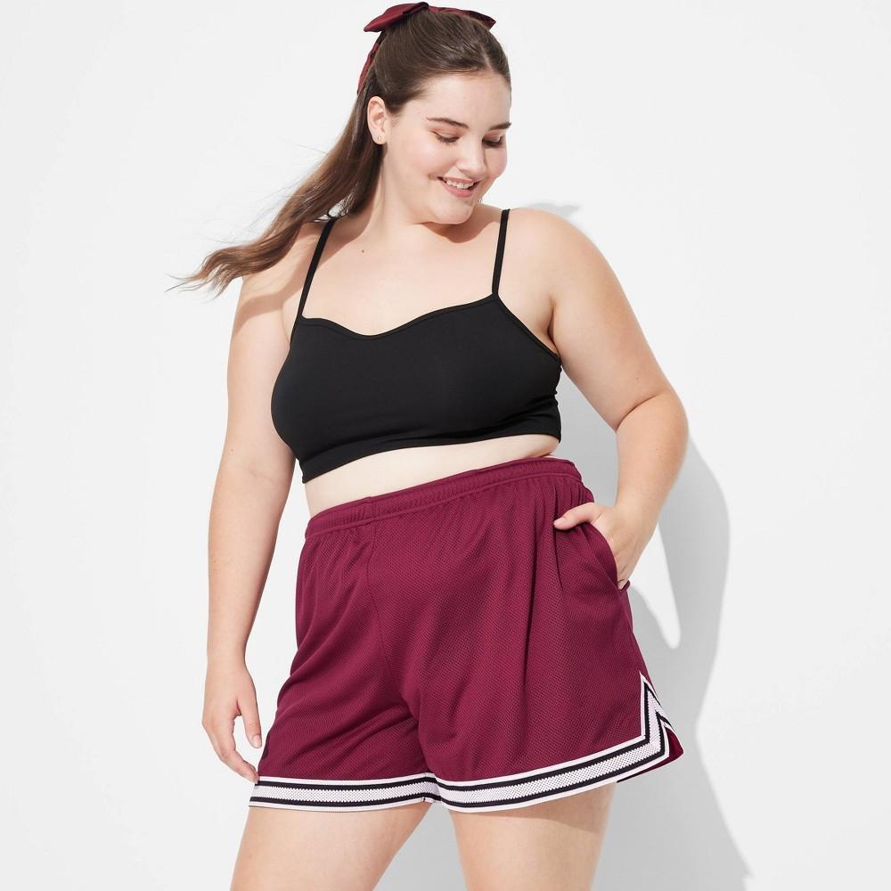 Womens Game Day Mid-Rise Basketball Shorts - Wild Fable Maroon 1X Product Image