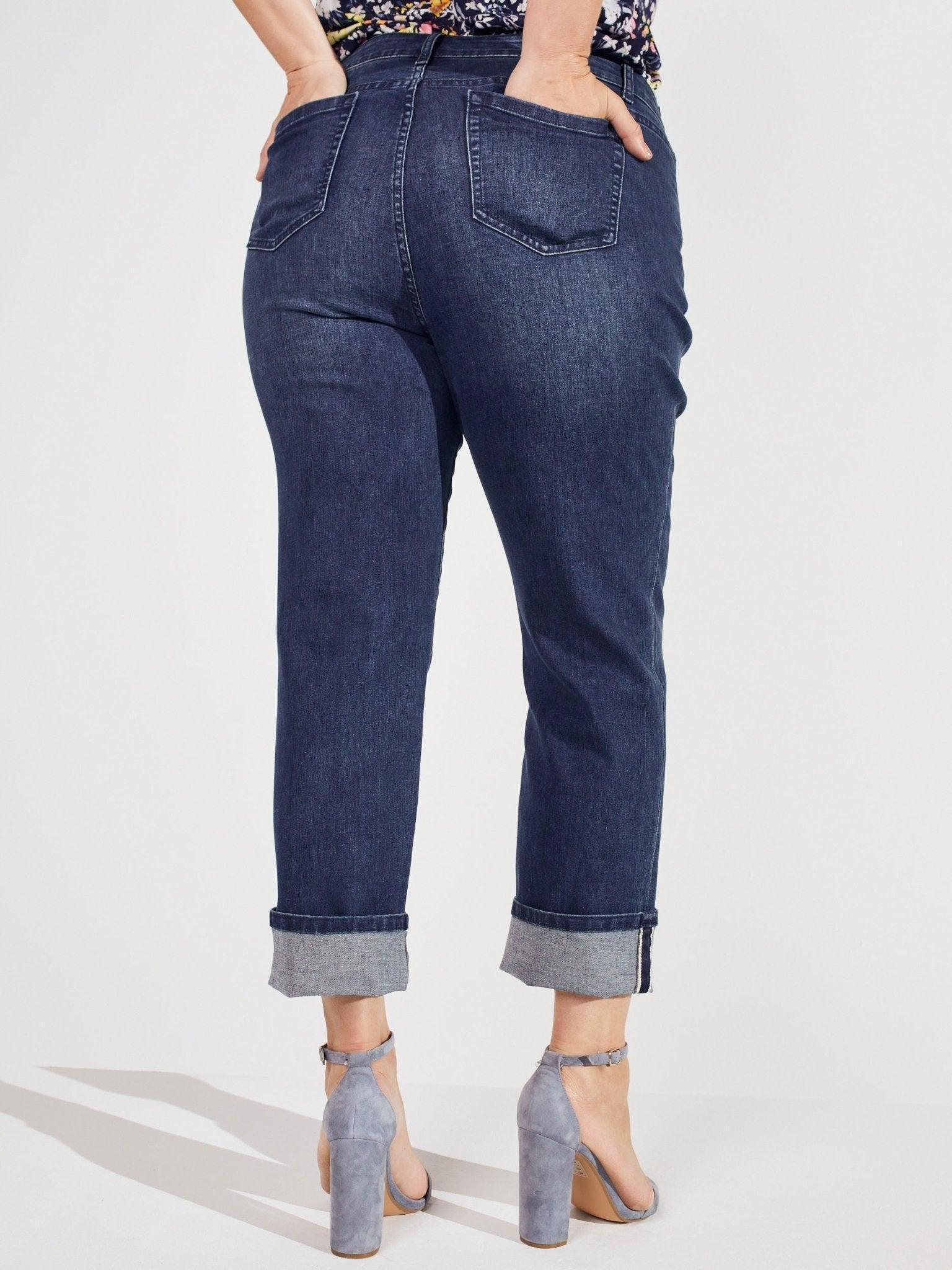 Signature Girlfriend 5 Pocket Denim Jean With Selvedge Cuff Jeans - Plus Female Product Image