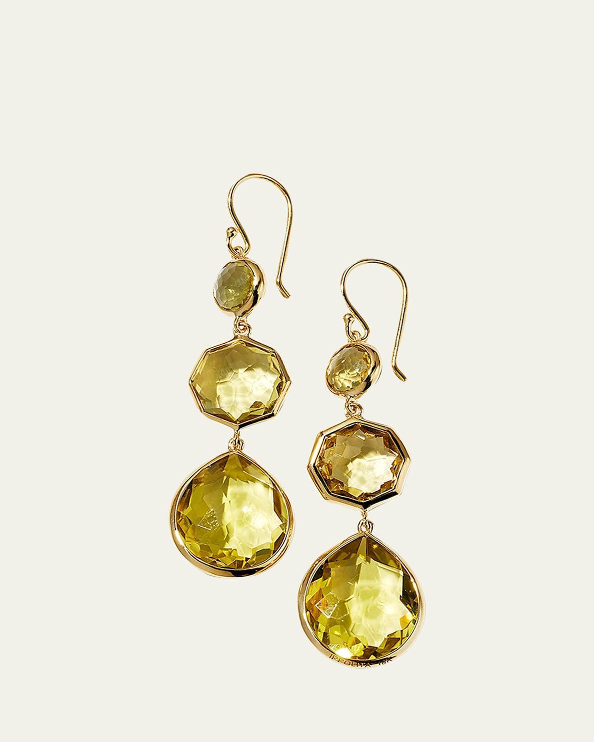 Womens Rock Candy Small Crazy 8S 18K Green Gold & Amethyst Drop Earrings Product Image