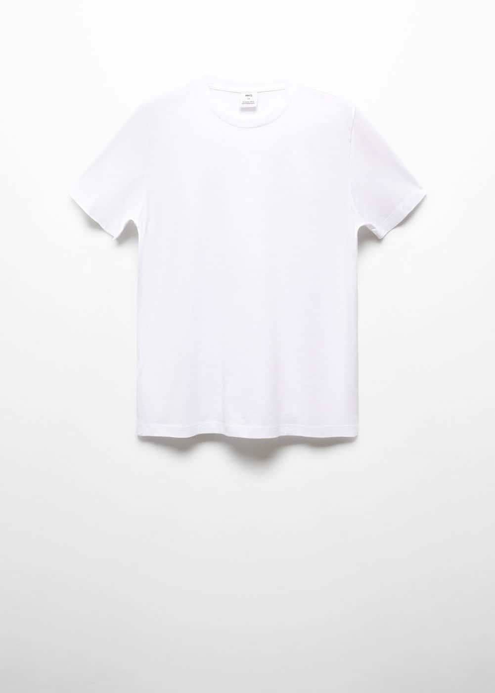 MANGO MAN - Basic cotton stretch T-shirt whiteMen Product Image