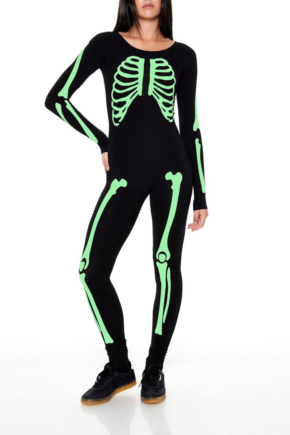 Active Glow-in-the-Dark Skeleton Jumpsuit | Forever 21 Product Image