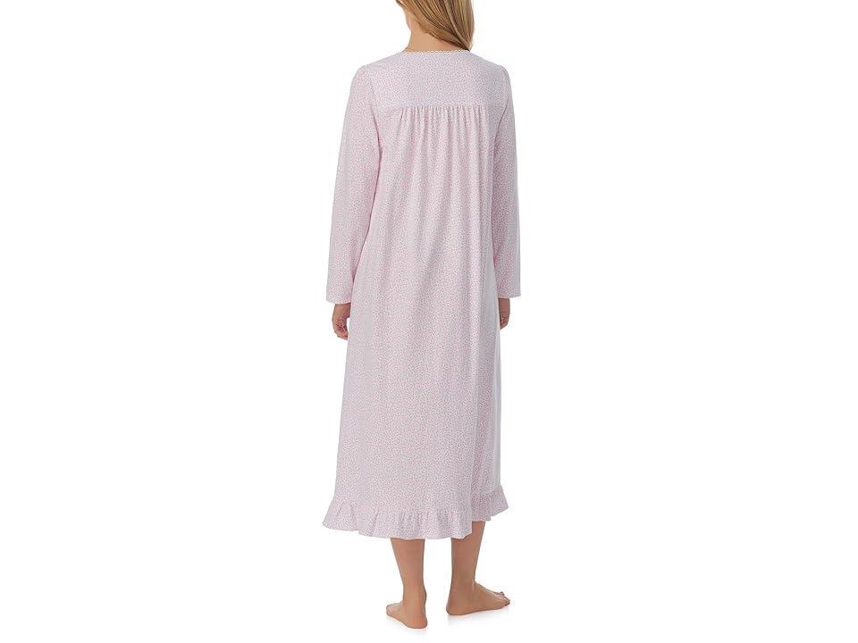 Eileen West Cotton Knit Long Sleeve Long Gown Ditsy) Women's Pajama Product Image