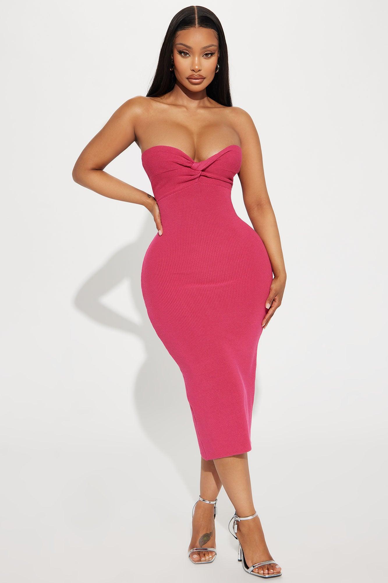 Got Me Twisted Sweater Midi Dress - Pink product image